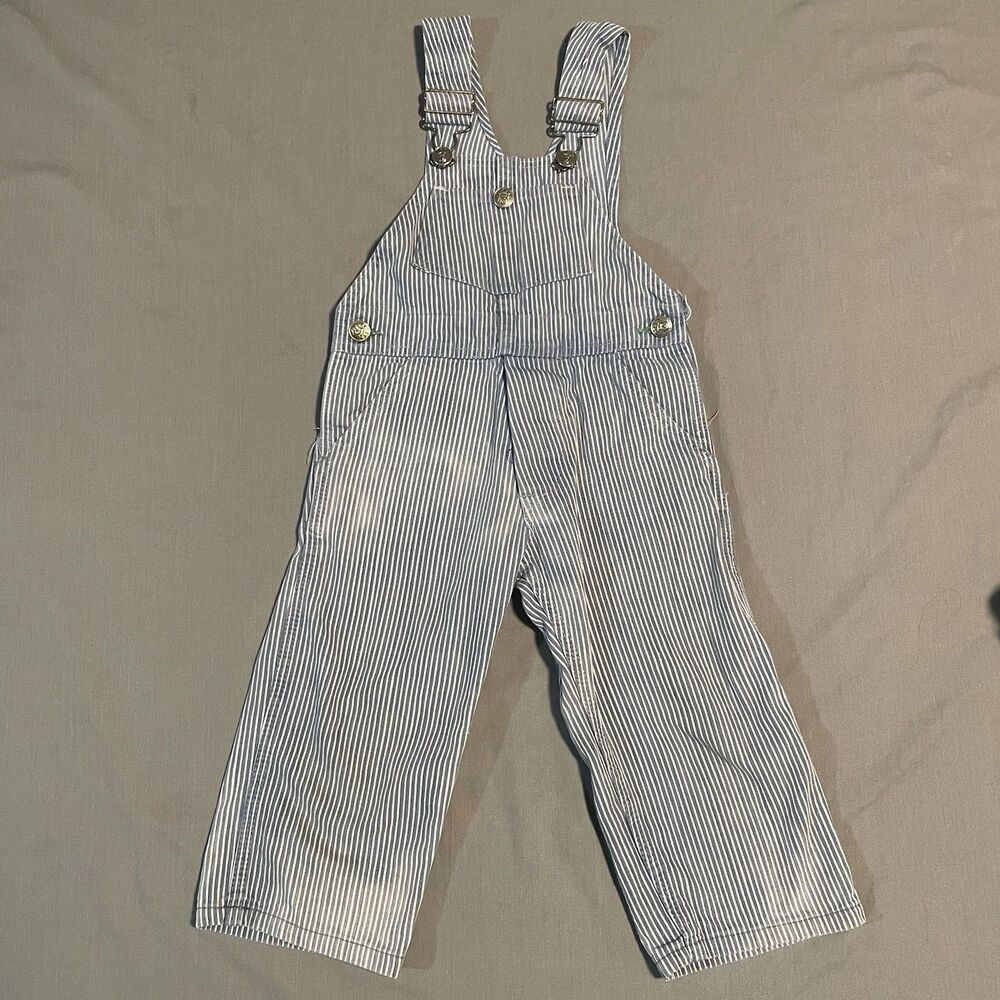 Vintage Hickory Stripe Overall Tiger Tom Kids Size 4 Railroad Stripe Workwear